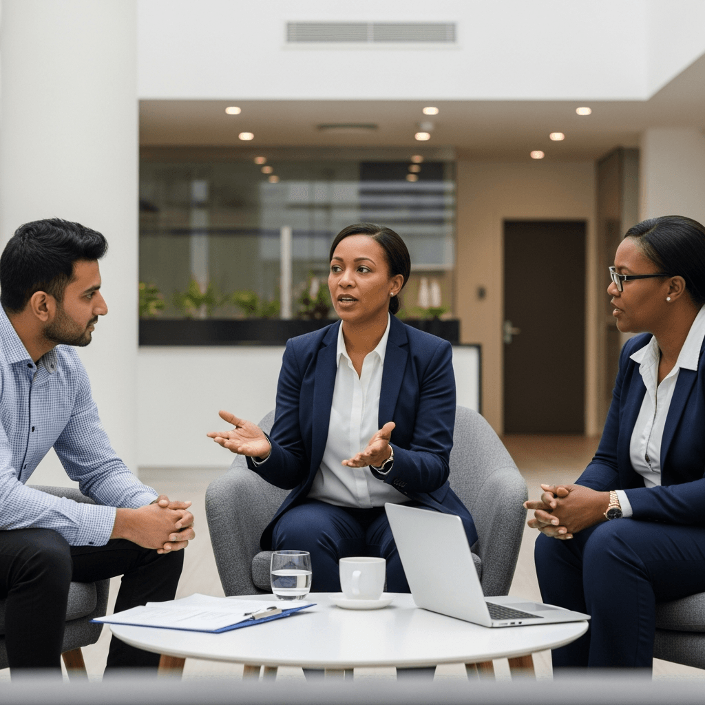 Professional coaching conversation for managing presentation anxiety